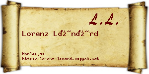 Lorenz Lénárd névjegykártya